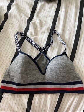 Tommy Hilfiger Gray Bralette with Navy, White & Red Trim